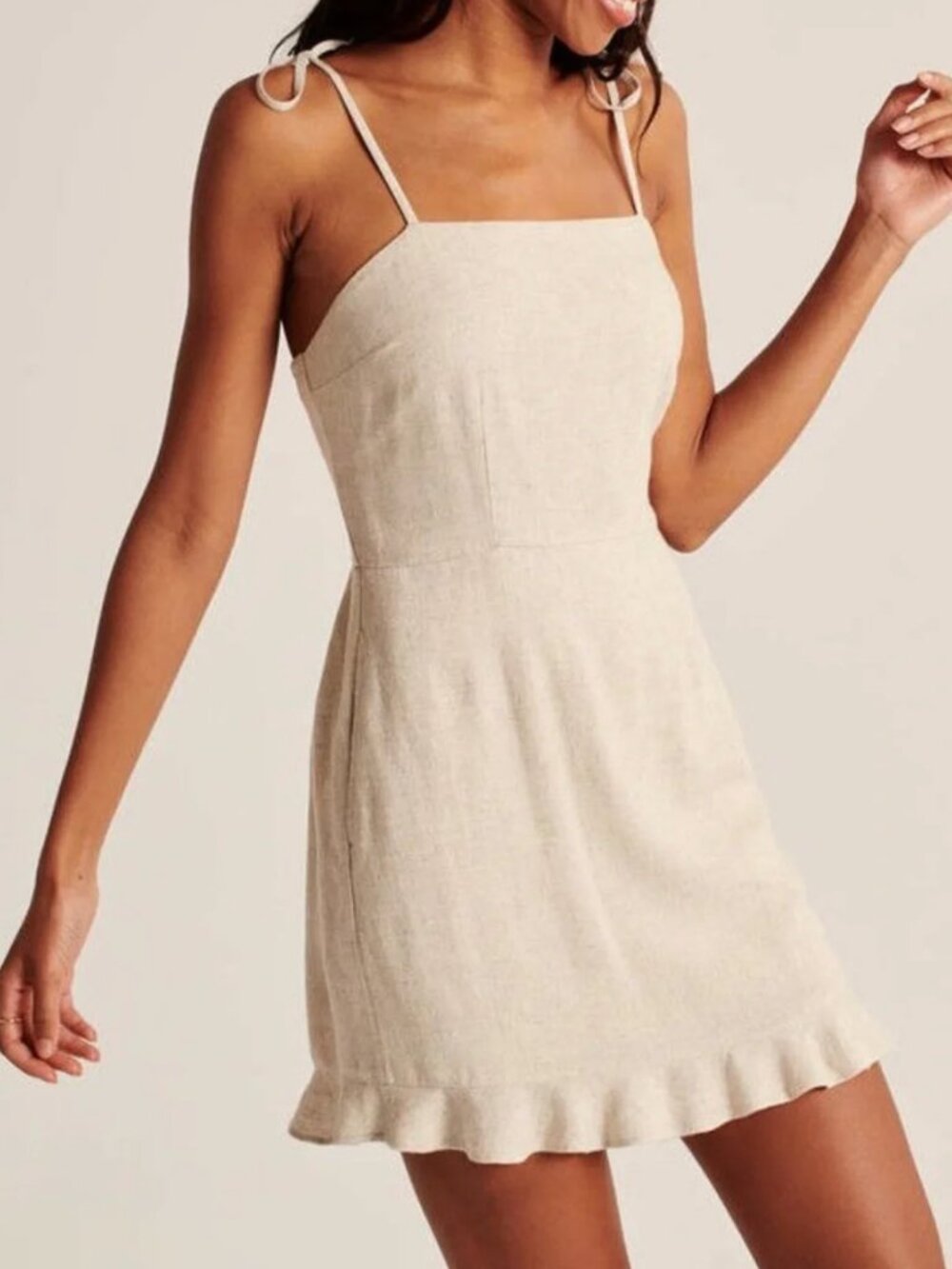 Abercrombie and Fitch Linen Ruffle Bottom Dress
